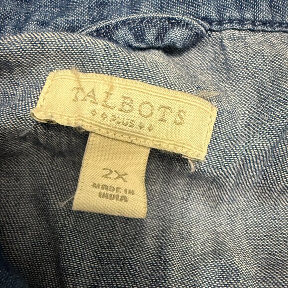 Talbots Women’s Size 2X Denim Button-Down Shirt - Picture 5 of 5